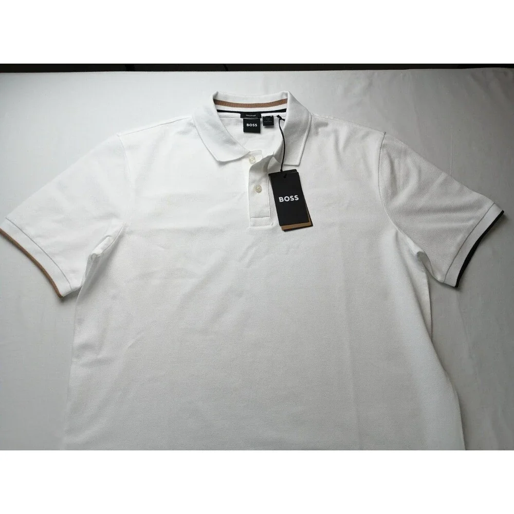 Hugo Boss Black Label Men's White Parlay 211 Tipped Short Sleeve Polo Shirt Sz L - Picture 16 of 16
